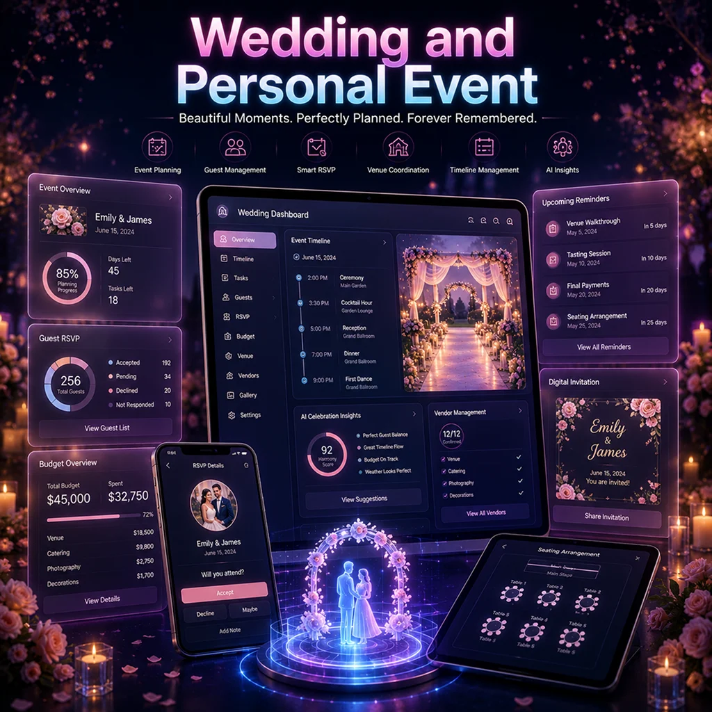 Wedding and personal event app development